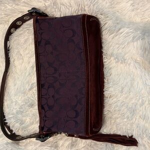 Coach Burgundy and Purple Crossbody Bag
